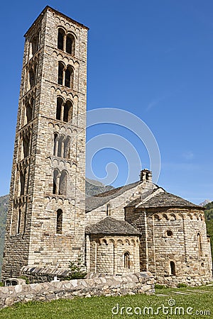 Spanish romanesque. Sant Climent de Taull church. Vall Boi Stock Photo