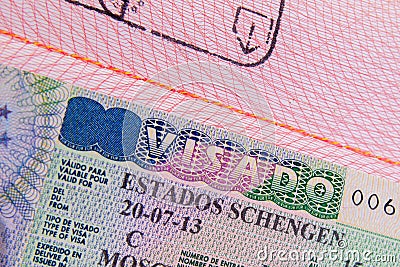 Spanish schengen visa Stock Photo