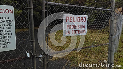 spanish sign Peligro Prohibida la entrada Stock Photo