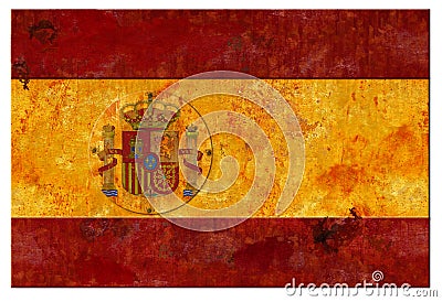 Spanish Spain Flag Grunge Tin Stock Photo
