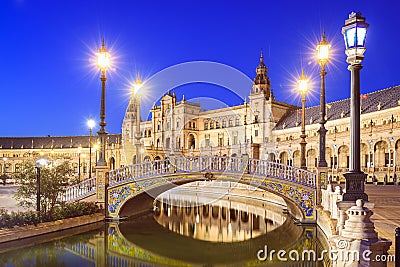 Spanish Square of Seville, Spain Stock Photo