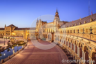 Spanish Square of Seville, Spain Editorial Stock Photo