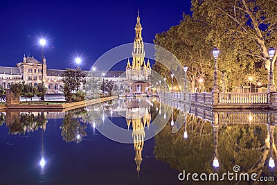 Spanish Square of Seville, Spain Stock Photo