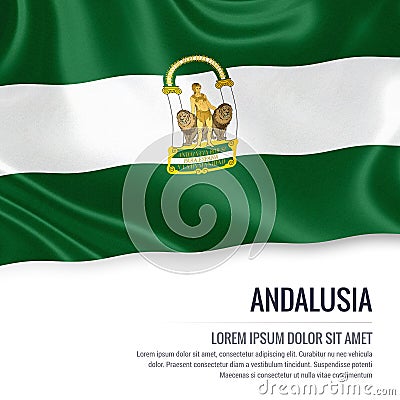 Spanish state Andalusia flag. Stock Photo