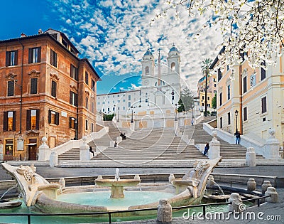 Spanish Steps, Rome, Italy Editorial Stock Photo