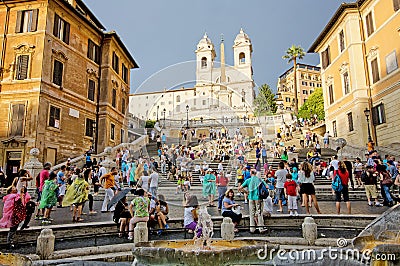 The Spanish Steps, Rome, Italy. Editorial Stock Photo