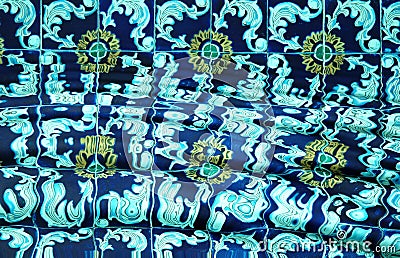 Spanish Tile in Pool Stock Photo