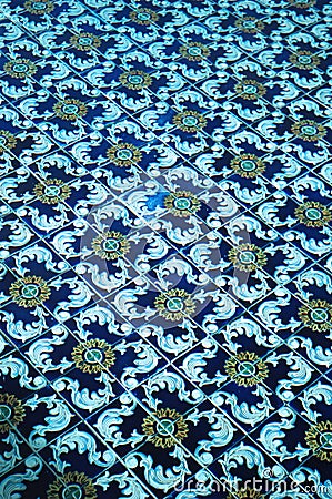 Spanish Tile in Pool Stock Photo