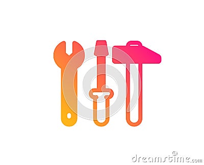 Spanner, hammer and screwdriver icon. Repair service sign. Vector Vector Illustration