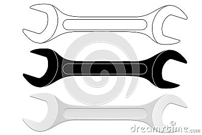 Spanner. Vector illustration isolated on white background Vector Illustration