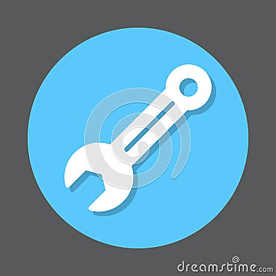 Spanner, wrench flat icon Vector Illustration