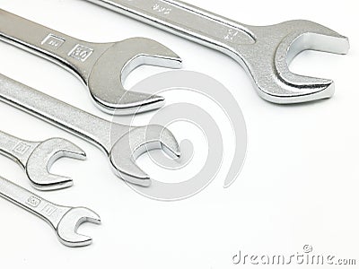 Spanners in white background Stock Photo