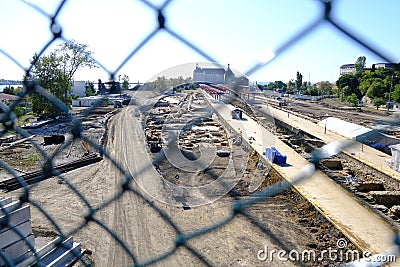 Spare Intercity Train Wagons on the Rails Editorial Stock Photo