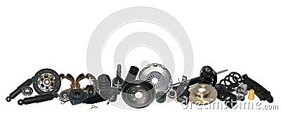 Spare parts car on the white background set Stock Photo