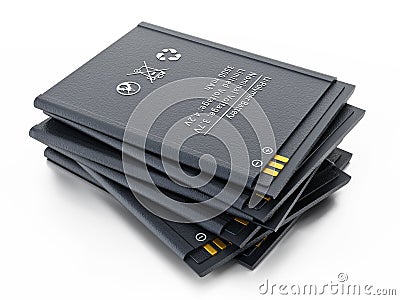 Spare smartphone lithium ion battery. 3D illustration Cartoon Illustration