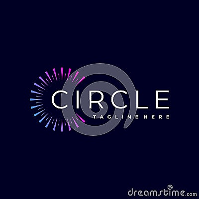 spark circle logo vector icon template Vector Illustration