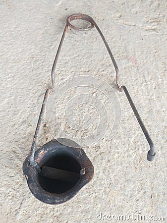 spark lighter to light the cutting torch, on cement floor Stock Photo