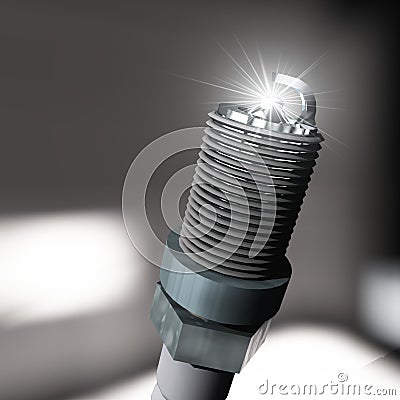 Spark plug ignition Stock Photo