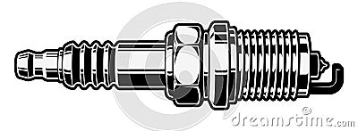 Spark plug isolated Cartoon Illustration