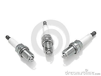 Spark plugs isolated Stock Photo