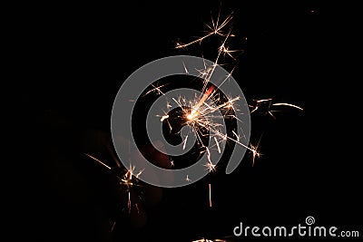 Sparking light during holiday night celebration Stock Photo