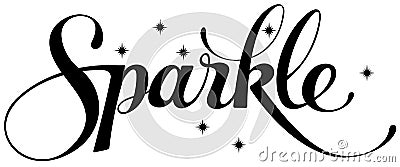 Sparkle - custom calligraphy text Vector Illustration