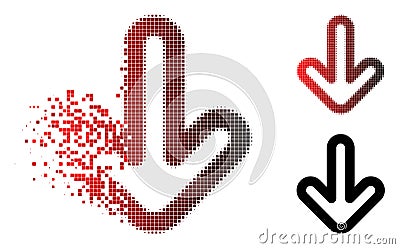 Sparkle Dot Halftone Down Arrow Icon Vector Illustration