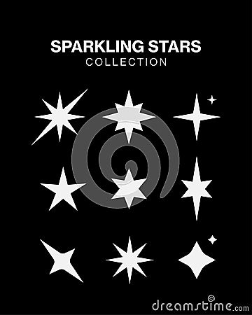 Sparkle lights stars set Vector Illustration