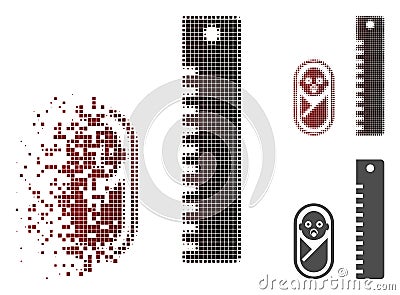 Sparkle Pixel Halftone Baby Height Icon Vector Illustration