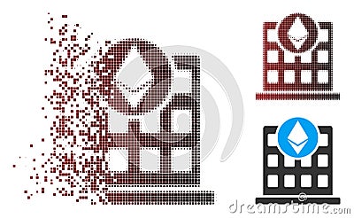 Sparkle Pixel Halftone Ethereum Corporation Office Icon Vector Illustration