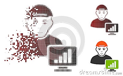 Sparkle Pixel Halftone Online Trader Icon Vector Illustration