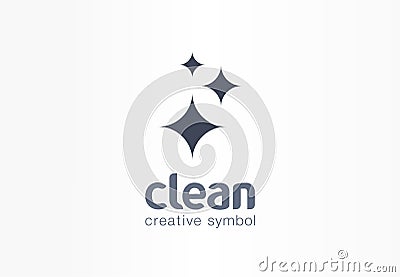 Sparkle star, fresh creative symbol concept. Lightning, astronomy, glare, cleaning company abstract business logo Vector Illustration