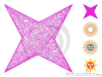 Sparkle Star Web Vector Mesh Illustration Cartoon Illustration