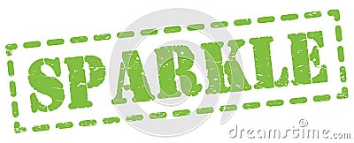 SPARKLE text written on green stamp sign Stock Photo