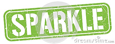 SPARKLE text written on green stamp sign Stock Photo