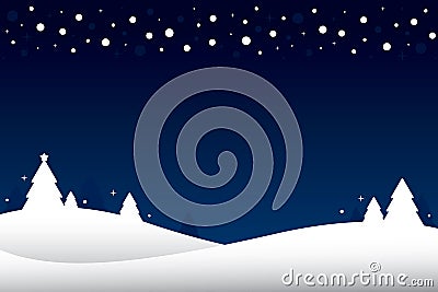 Sparkle woodland winter night abstract background. Vector Illustration