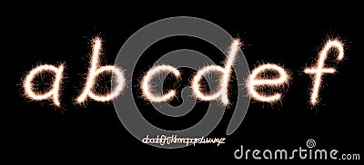 sparkler font Stock Photo