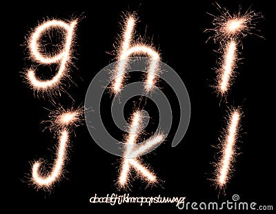 sparkler font Stock Photo