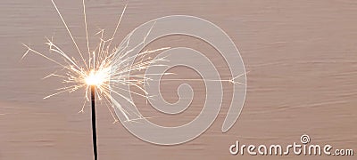 Sparklers Set Sail Champagne Colour background banner rosy pink Stock Photo