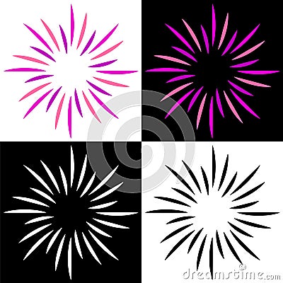 Sparkles starburst sunburst colorful logos Vector Illustration