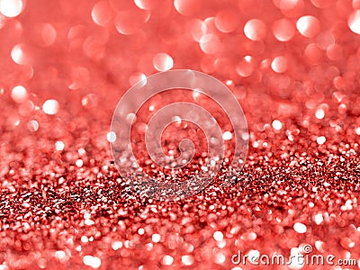 Sparkling background in Living Coral color Stock Photo