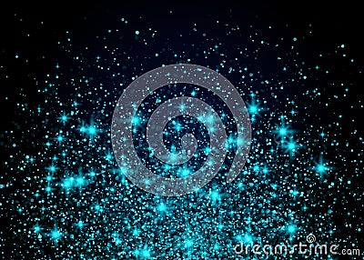 Sparkling background luminous blue Stars Explosion Vector Illustration