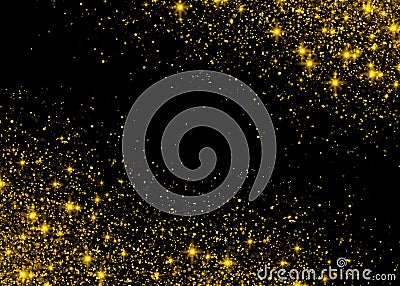 Sparkling background luminous gold Stars Star dust sparks Vector Illustration