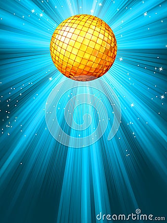 Sparkling blue disco ball. EPS 8 Vector Illustration