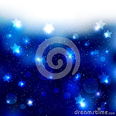 Sparkling Blue Star Celebration Background Vector Illustration