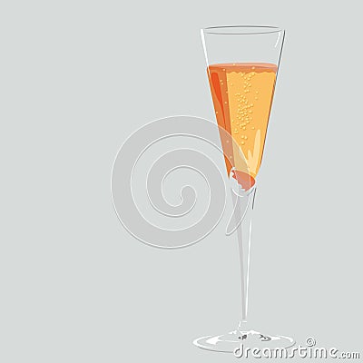 Sparkling champagne cocktail vector Vector Illustration