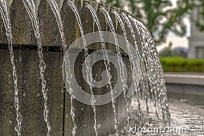 Sparkling clear water of a circular fountain at Utah State Capitol Building Stock Photo