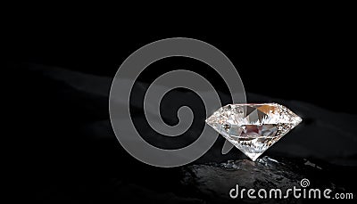 sparkling diamond on dark rock Stock Photo
