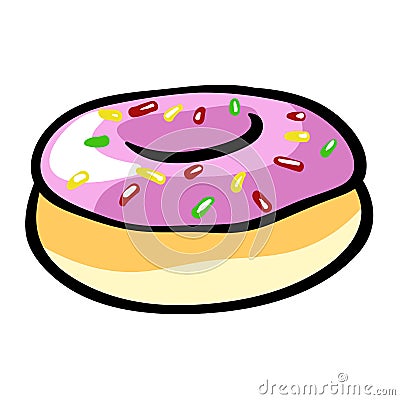 Sparkling Donut Vector Illustration