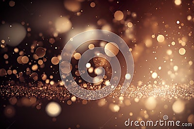 Sparkling Elegance: Platinum & Copper Glitter Background Stock Photo